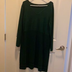 Green sweater dress